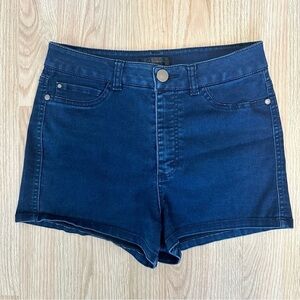 FIRE LOS ANGELES Juniors Navy Blue High-Rise Shorts